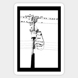 Telephone pole (White on dark) Magnet